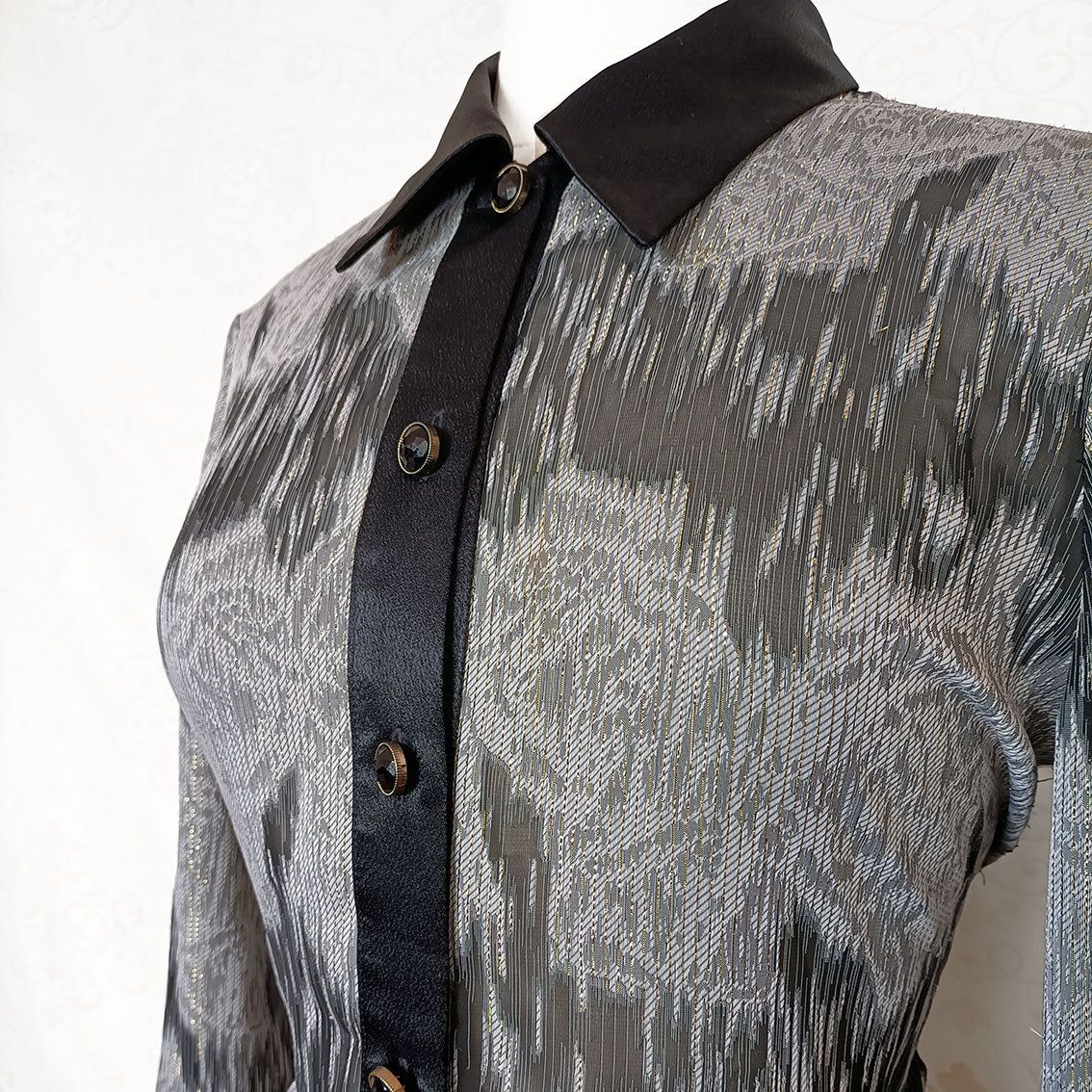 (80s / 90s) Sheer shimmer blouse - Size 10