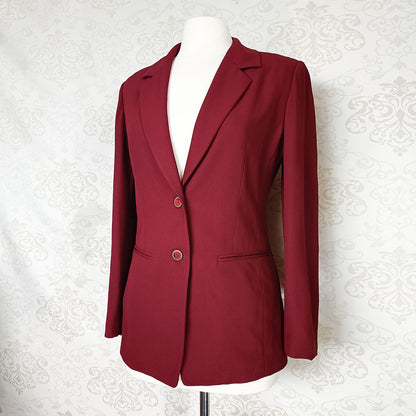 (90s / y2k) Burgundy two-button blazer - Size 10