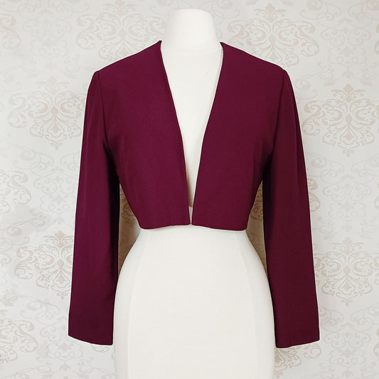 (90s) Burgundy cropped blazer - Size 8-12