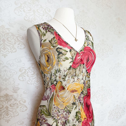 (90s / y2k) Floral maxi dress - Size 12-14