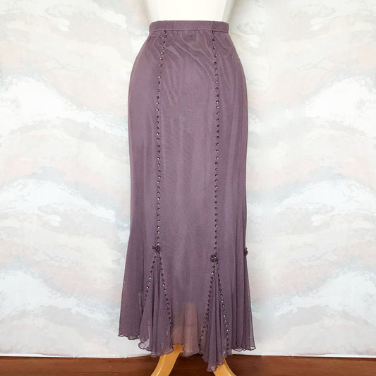 (90s / y2k) Mauve mesh mermaid skirt - Size 10-12